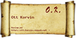 Ott Korvin névjegykártya